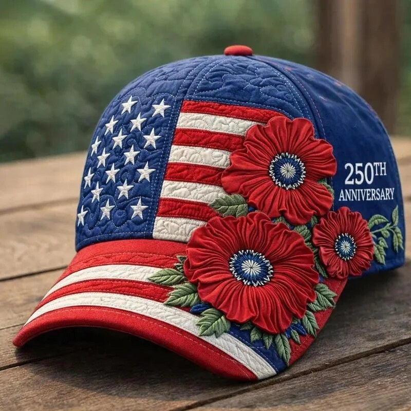 Buy America's 250th Anniversary Rose 3d Printed Baseball Cap For Daily Travel And Independence Day Celebration online at Fashionner.