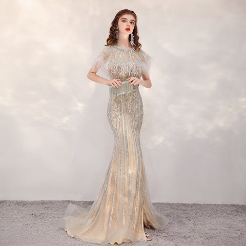Women's Fashion Heavy Walking Party Evening Dresses - Fashionner