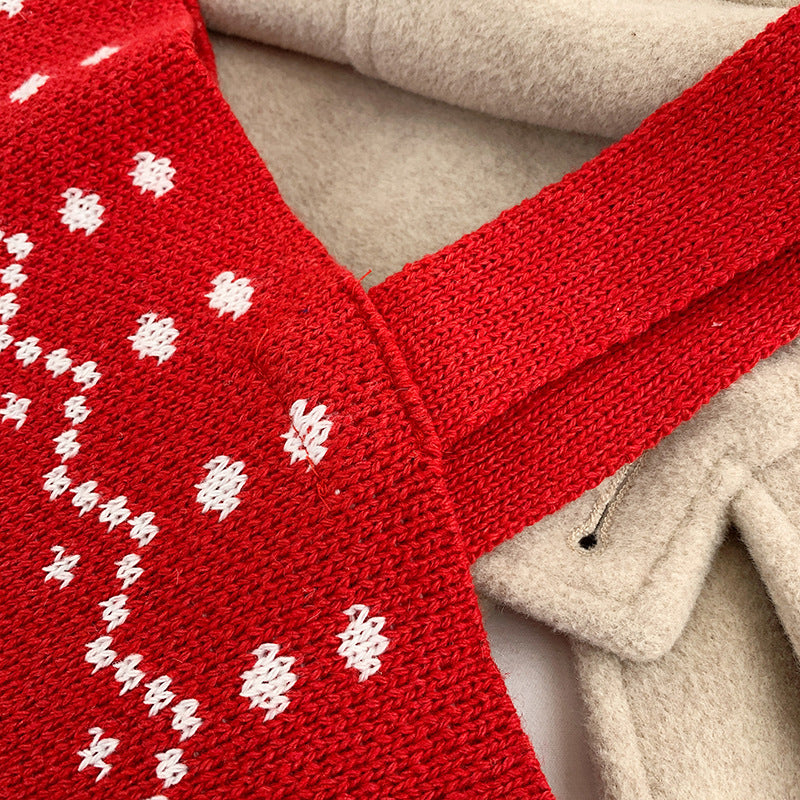 Hand-held knitted wool handbags - Fashionner