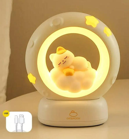 Lampe de nuit LED Chat endormi avec contrôle tactile