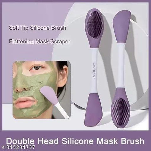 Brosse double tête en silicone pour le nettoyage du visage et l'application de masques (lot de 2)