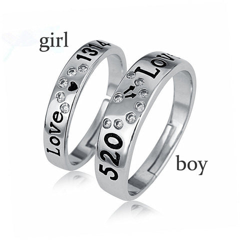 Bagues Créatives en Argent et Diamant pour Hommes et Femmes - Bagues d'Amour - Bagues d'Amour Créatives pour Couples