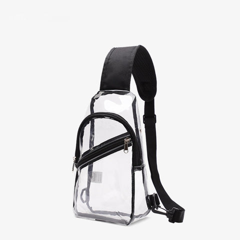 Sac de poitrine transparent étanche en PVC pour homme