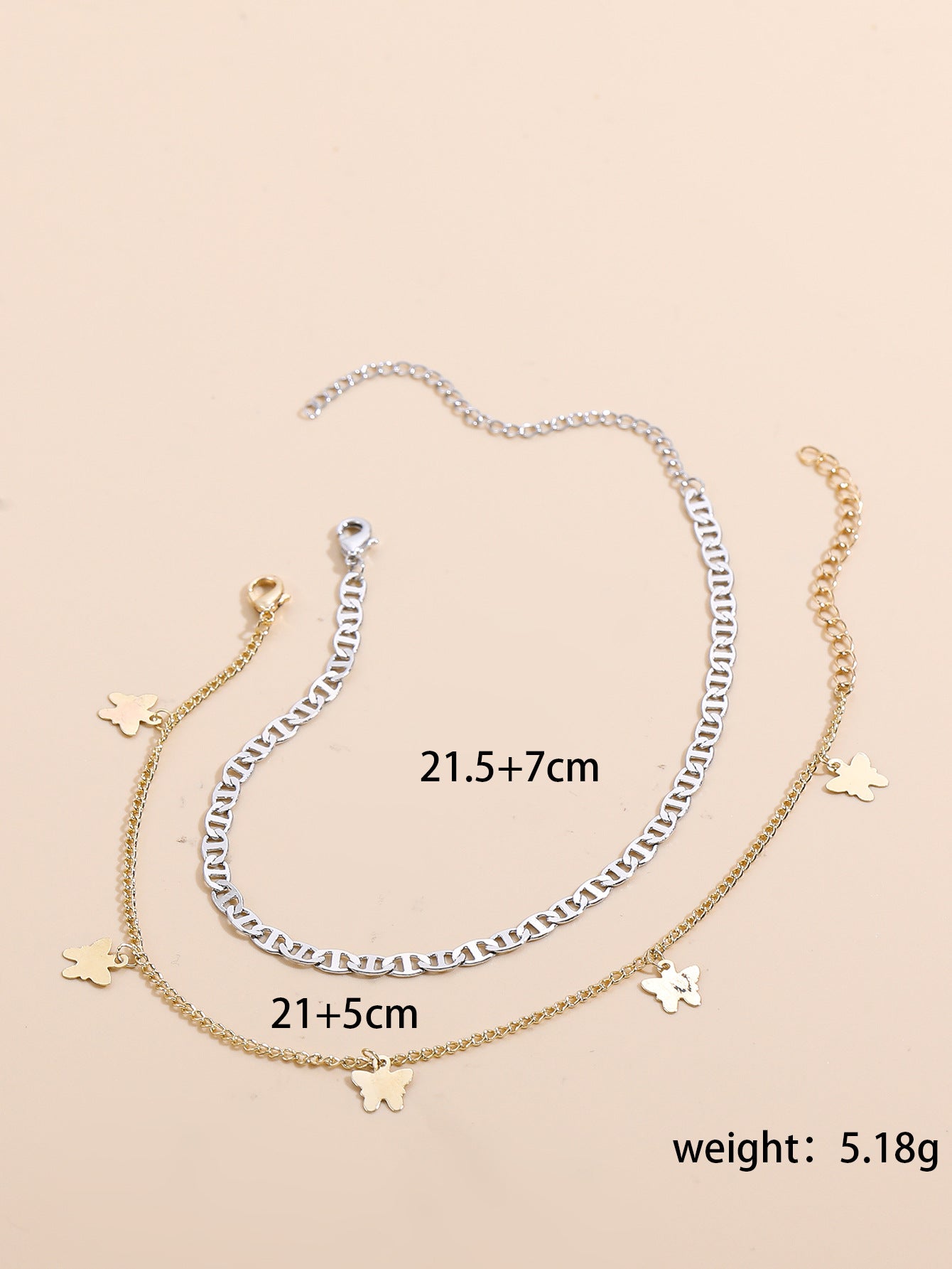 Buy Bohemian-Style Cross And Double-Heart Multi-Layer Anklet online at Fashionner.