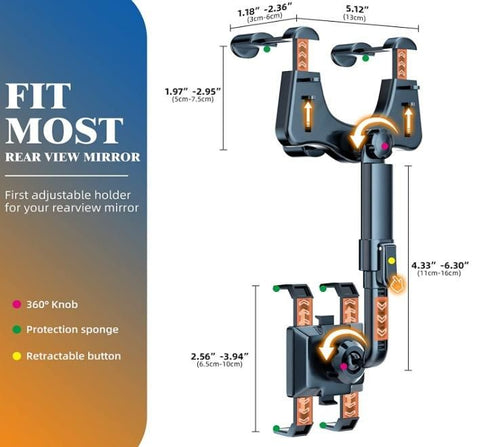 Support de téléphone portable pour rétroviseur de voiture