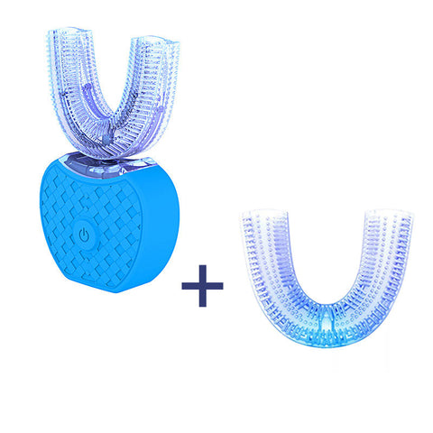 Brosse à dents électrique automatique intelligente 360 degrés étanche en forme de U, blanchissante, lumière bleue, chargement USB