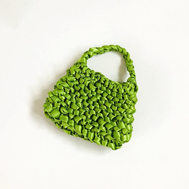 Ribbon bag Hyuna woven bag crochet bag silk scarf bag summer female mobile phone bag handbag