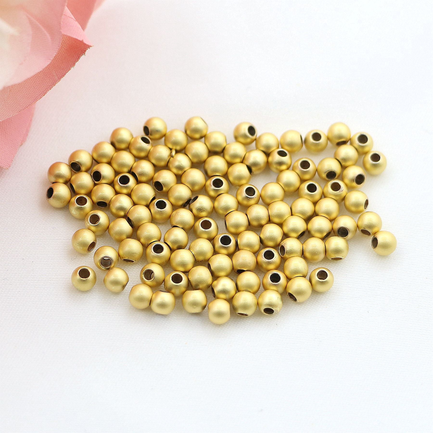 14K Gold-plated Color Retention Transfer Spacer Golden Beads