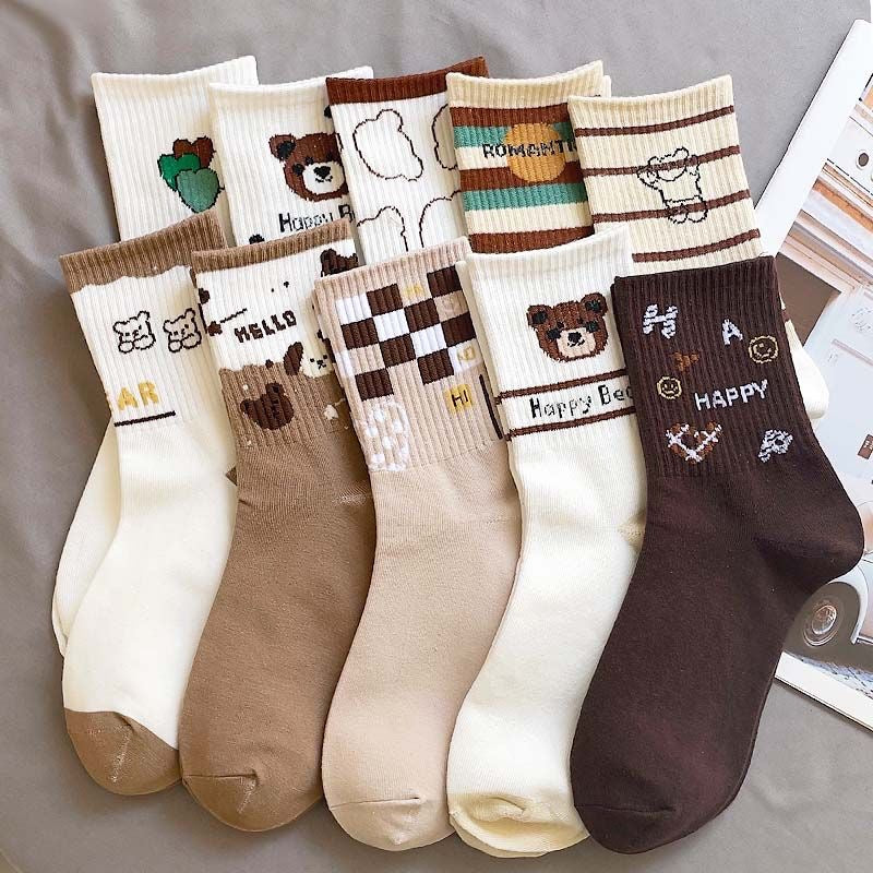 Women's Fashionable Hundred Cute Sweat Absorbent Long Socks - Fashionner