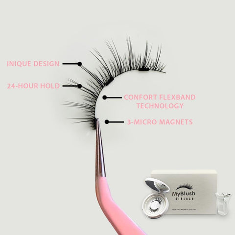 Faux Cils Magnétiques Effet Naturel Réutilisables Œil de Chat avec Applicateur