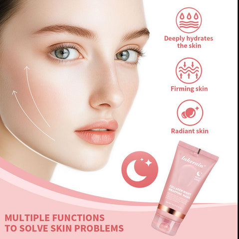 Lakerain Masque de Nuit Facial Hydratant au Collagène Anti-Déchirure et Anti-Arrachement