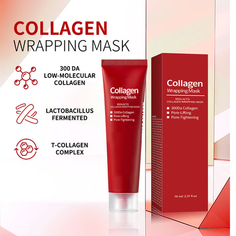 Masque au collagène à l'acide lactique rouge, éclaircissant et hydratant