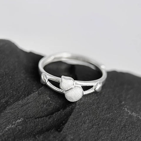 Buy 1 Piece 999 Sterling Silver Gourd Design Ring, Delicate Minimalist Style, Suitable For Daily Wear & Gifting online at Fashionner.