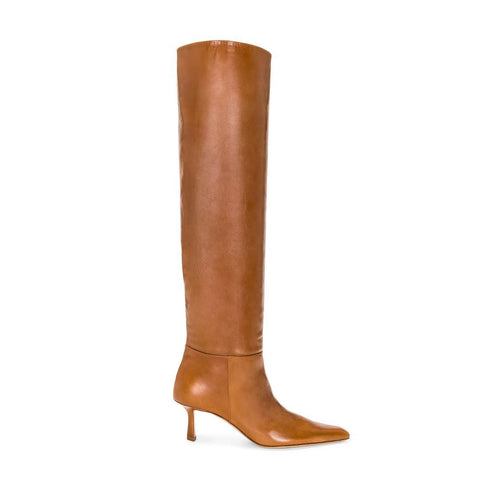 European And American Style Square Toe Cowboy Boot Women's Casual Pleated Pile Style Boots Stiletto Heel - Fashionner