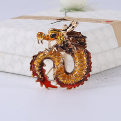 Alloy dripping oil zodiac dragon brooch