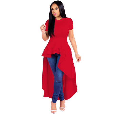 Robe de soirée élégante à volants asymétriques