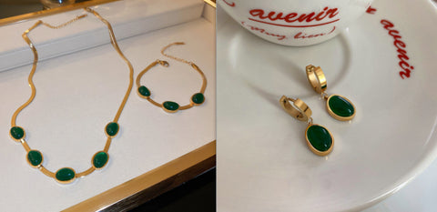 Fashion Jewelry Green Stone Crytal Snake Chain Multilayer Necklace For Women Pendant Boho Fashion Jewelry Gift - Fashionner
