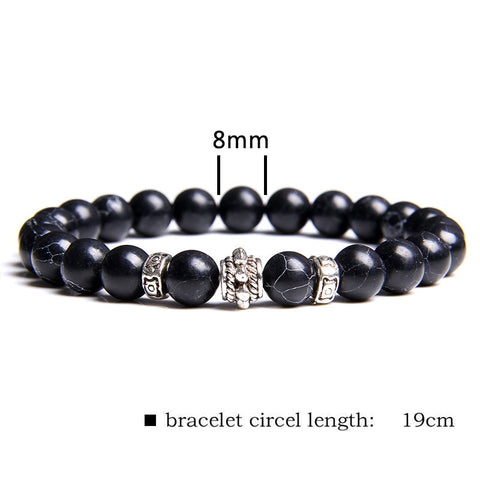 Bracelet en perles de pierre volcanique pour couple et yoga