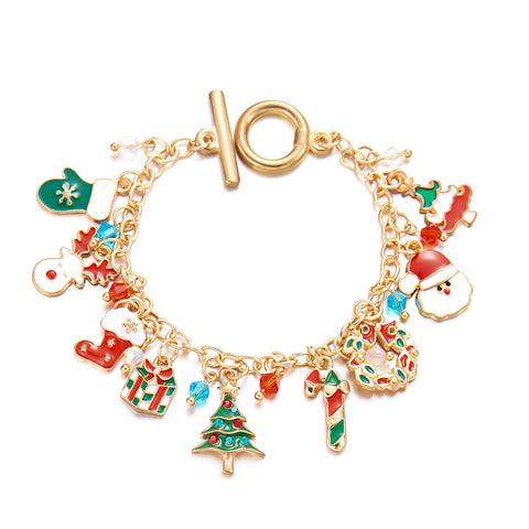 Bracelet de Noël personnalisé Arbre de Noël Père Noël Pendentif Bracelet Pour Femmes Bijoux