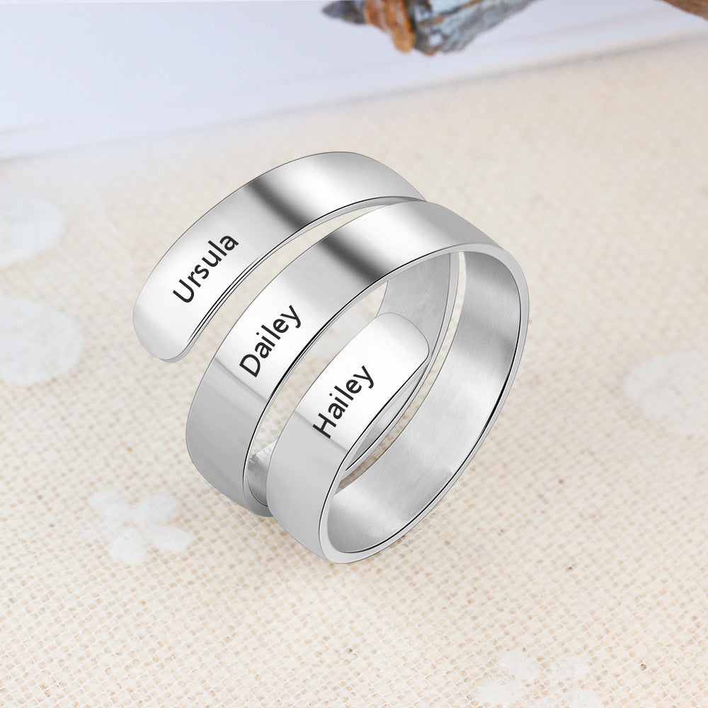 Stainless steel adjustable ring couple jewelry