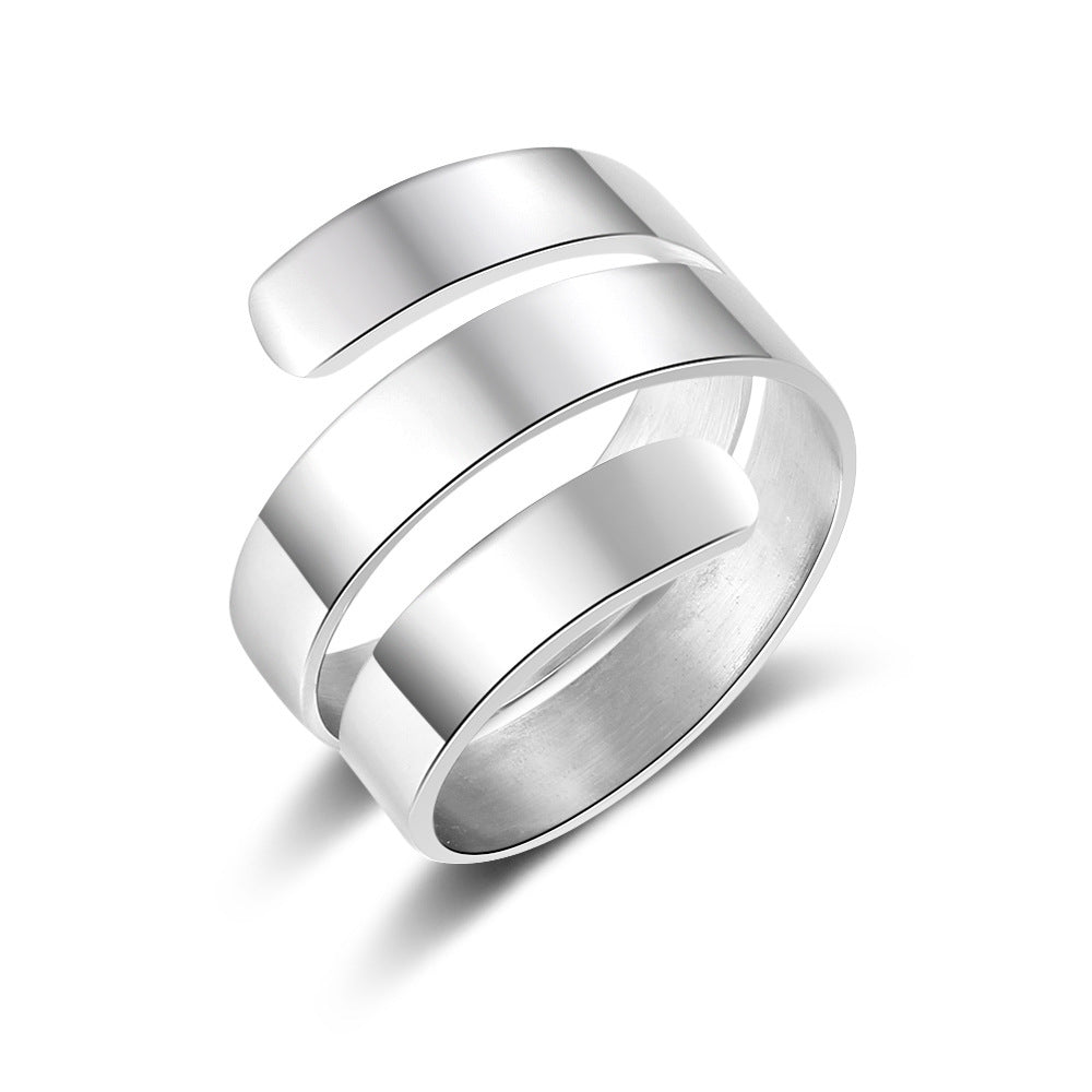 Stainless steel adjustable ring couple jewelry