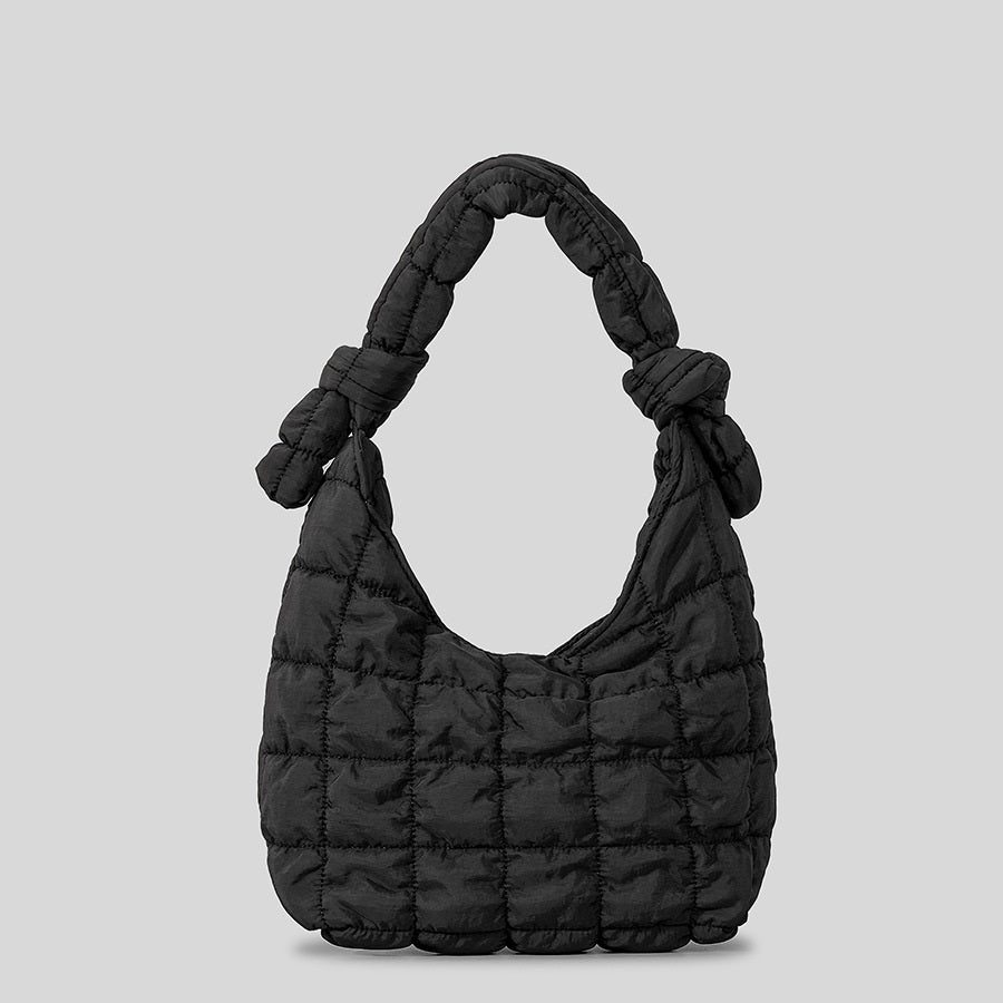 Simple Quilted Bubble Texture Cloud Pleated Handbag For Women - Fashionner