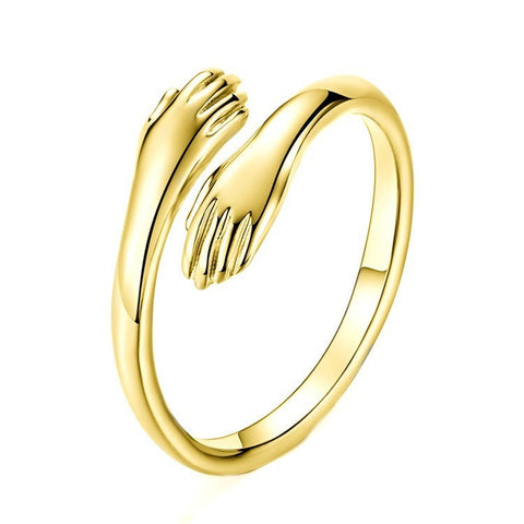 Bague de couple étreinte d'amour