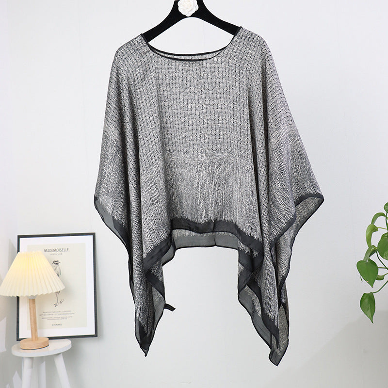 Artificial Silk Pullover Sunscreen Scarf Shawl - Fashionner