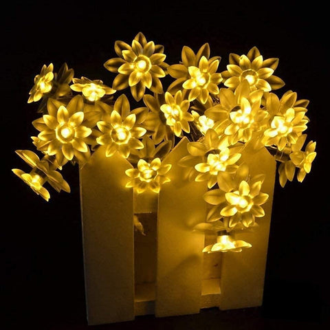16 lumières LED décoratives en forme de fleur de lotus, 3 mètres