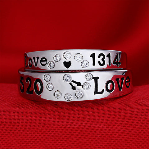 Bagues Créatives en Argent et Diamant pour Hommes et Femmes - Bagues d'Amour - Bagues d'Amour Créatives pour Couples