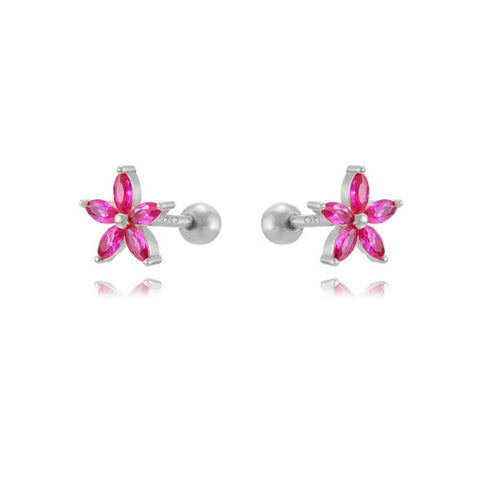 Buy Womens Color Zircon Purple Bauhinia Flower Earrings online at Fashionner.