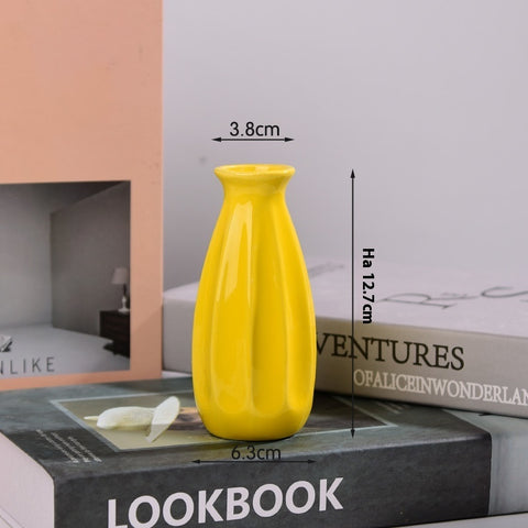Petit vase en céramique Mini arrangement floral Hydroponique Ornements décoratifs simples