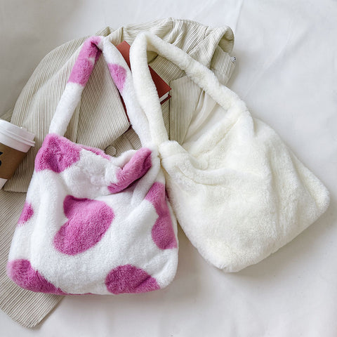 Portable Plush Handbag For Women - Fashionner