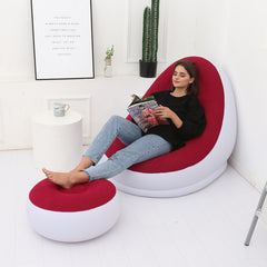 Iatable Air Mattress Lazy Sofa Deck Chair Comfortable Leg Stool Rest Single Beanbag for home and Outdoor Use - Fashionner