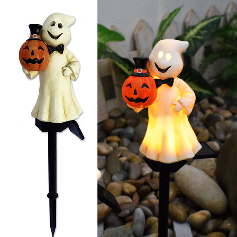 Lanterne Solaire Créative d'Extérieur pour Halloween, Citrouille, Résine, Artisanat, Lumière Décorative pour Ambiance de Fête de Jardin