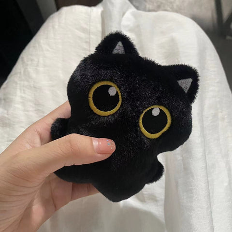 Pendentif poupée en peluche chat noir mignon