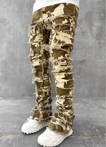 Men Trousers Individual Patched Pants Long Tight Fit Stacked Jeans For Mens Clothing - Fashionner