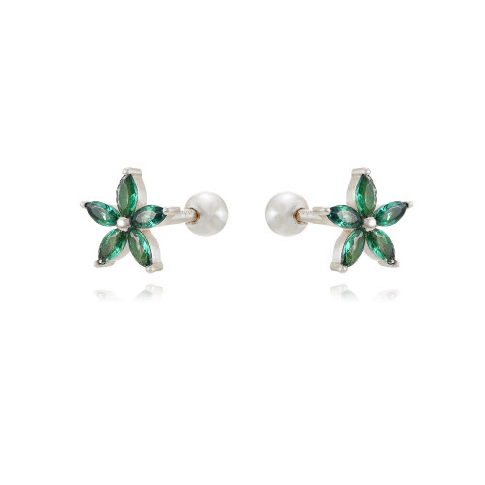 Buy Womens Color Zircon Purple Bauhinia Flower Earrings online at Fashionner.