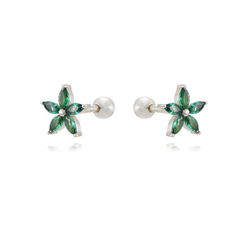 Buy Womens Color Zircon Purple Bauhinia Flower Earrings online at Fashionner.