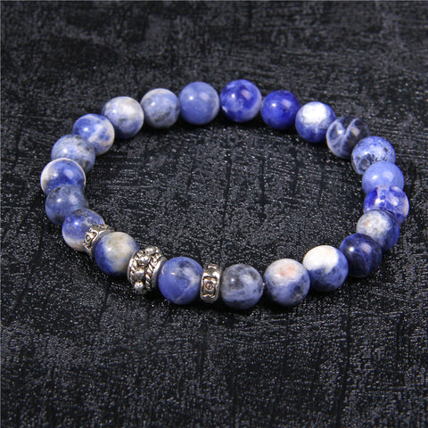 Bracelet en perles de pierre volcanique pour couple et yoga