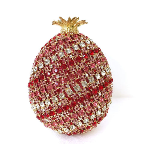 Sac de banquet en cristal en forme d'ananas avec incrustation de diamants en l'air