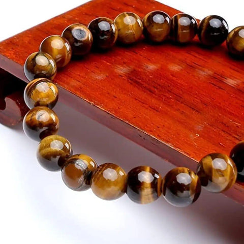 Bracelet de guérison en œil de tigre jaune