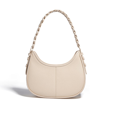 Sac à bandoulière en cuir de vachette pleine fleur grain litchi