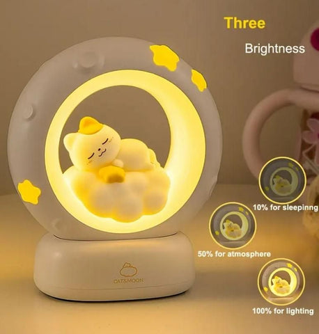 Lampe de nuit LED Chat endormi avec contrôle tactile
