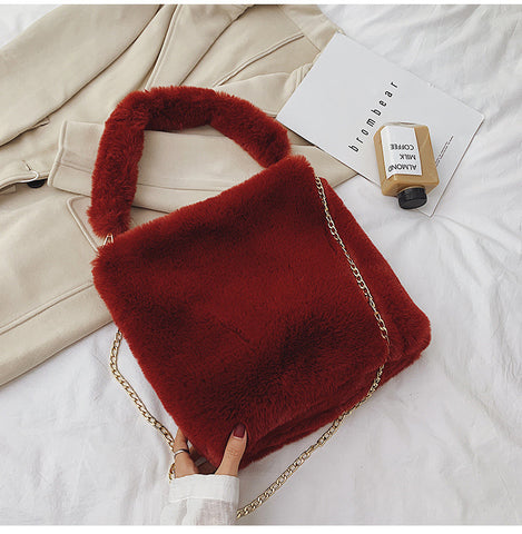 Plush women bag handbag - Fashionner