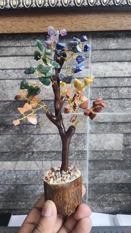 Arbre en cristal de pierres précieuses naturelles 7 chakras