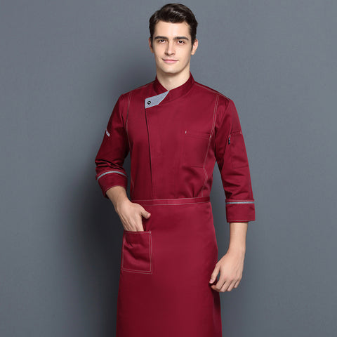 Chef Uniform Long Sleeve Concealed Button Men And Women Catering