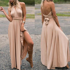 V-neck Long Dress Women Cross Strap Beauty Back Design Party Dresses - Fashionner