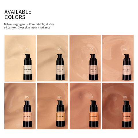 HANDAIYAN Fond de teint couvrant intégral hydratant et waterproof Fond de teint liquide pour le visage Base de maquillage pour peaux foncées