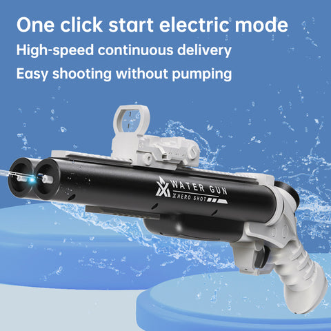 Pistolet à eau électrique à double tube, jouet de plein air pour les jeux d'eau et les batailles
